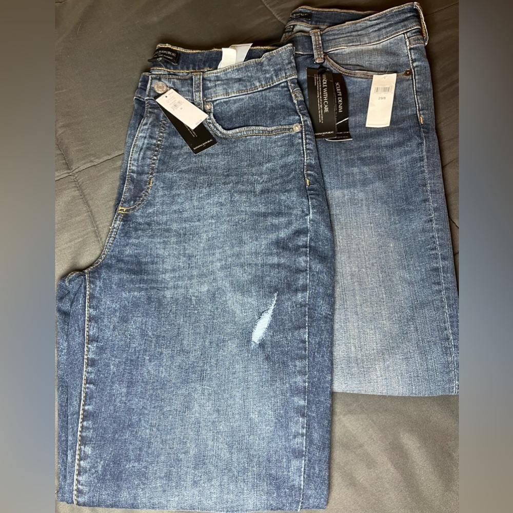NWT Banana Republic Women’s 2-Pack High-Rise Curvy Skinny Blue Jeans; Size 8